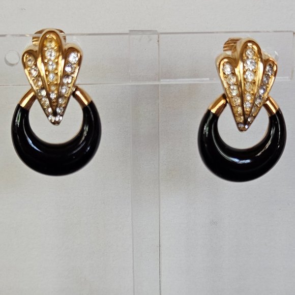 Dior Rhinestone Drop Earrings - Picture 2 of 5